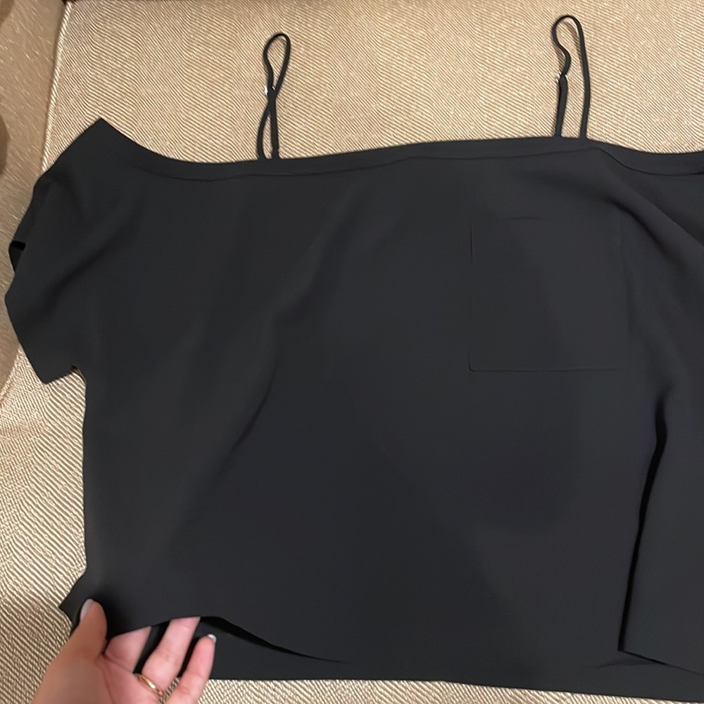 Black Off Shoulder Boxy Top - Picture 3 of 4